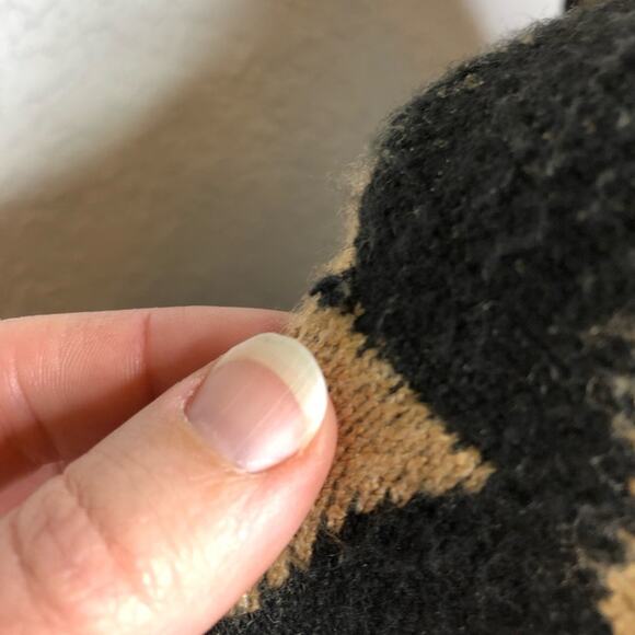 Soft Surroundings black tan zebra stripe cowl neck sweater size Medium - Picture 10 of 14